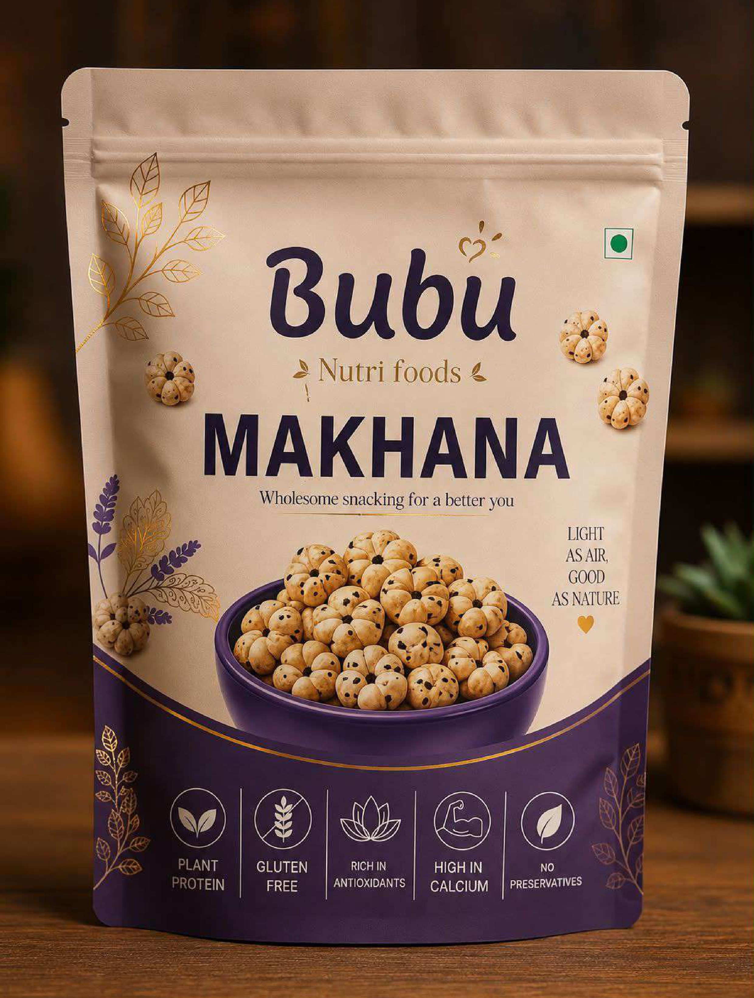 Premium Plain Phool Makhana - Front